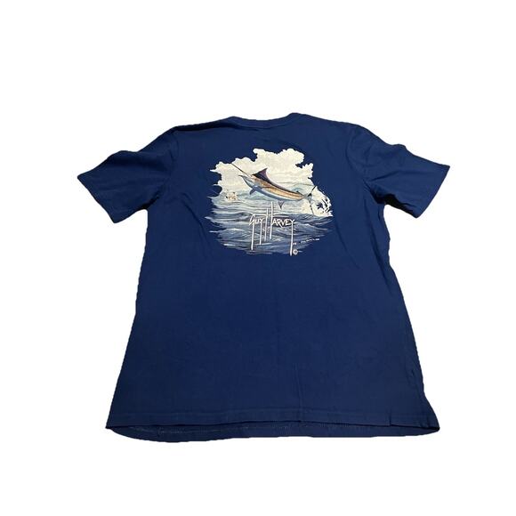 Men's Guy Harvey Bill Fish Collection Blue Graphic Short Sleeve Fishing Size M - Picture 4 of 7